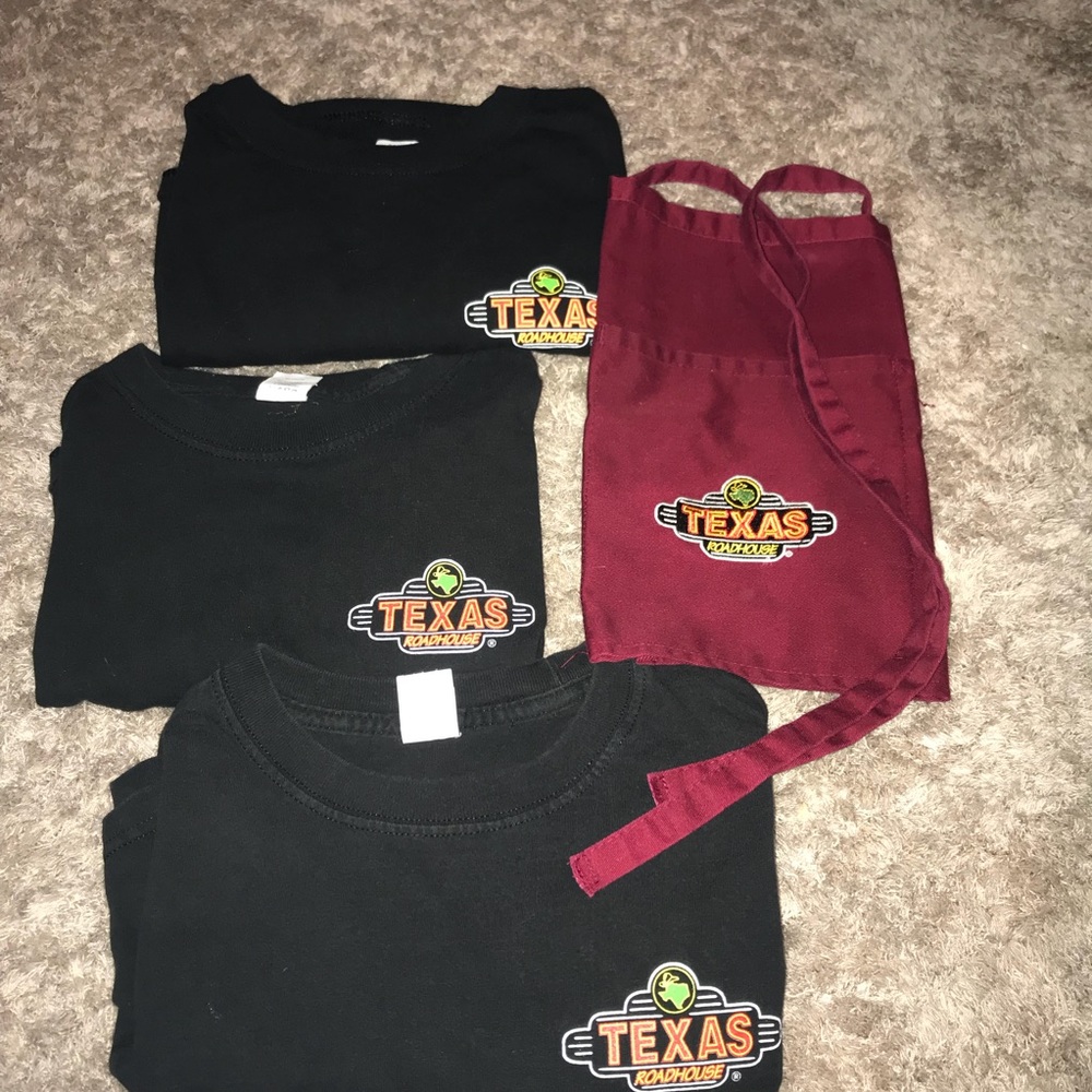 Texas Roadhouse Employee Shirts (3) and Apron